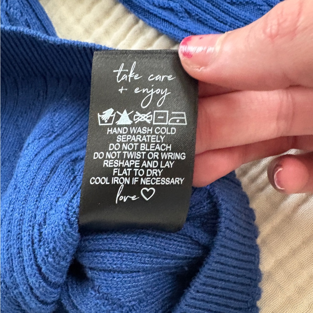 NIC+ZOE Textured Snap Cardigan Womens Size Small Blue Button Front Cable Knit - Picture 5 of 9